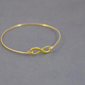Infinity Gold Bangle Bracelet- Infinity Gold-..