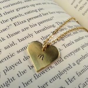 Gold Initial Heart Bangle Bracelet- Heart Bangle-..