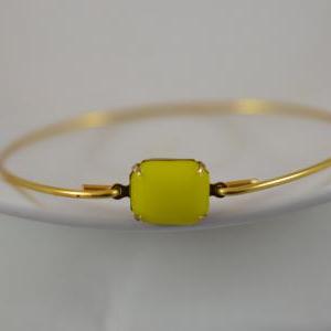 Bright Yellow Opaque Vintage Glass ..