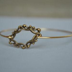 Gold Bangle Bracelet Set Of 2- Bronze Bangle-..