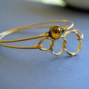 Gold Bangle Bracelet- Triple Ring B..