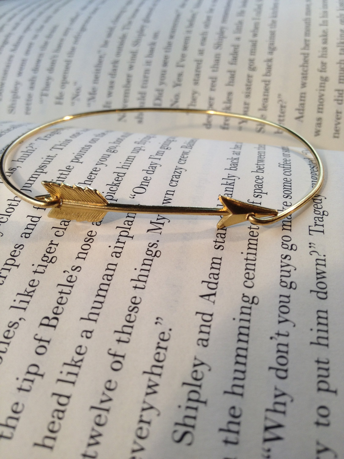 Arrow Bangle Bracelet- Simply Gold Arrow- Hunger Games Inspired Jewelry- Bridesmaids Gifts- Minimalist Jewelry- Gold Casual Jewelry