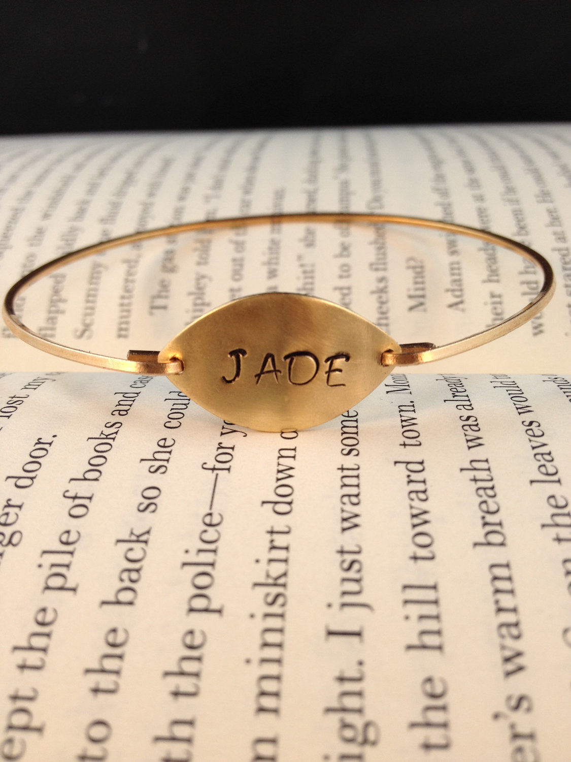 Personalized Gold Bangle- Stamped Bangle- Gold Bangle- Bridesmaids Gifts- Intial Bangle- Gold Jewelry