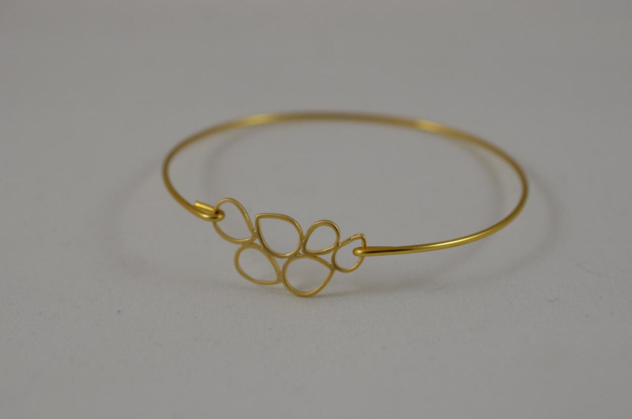 Layered Teardrop Gold Bangle Bracelet- Gold Bangle Jewelry- Geometric Gold Bangle- Bridesmaids Gift Ideas- Casual Wear- Minimalist