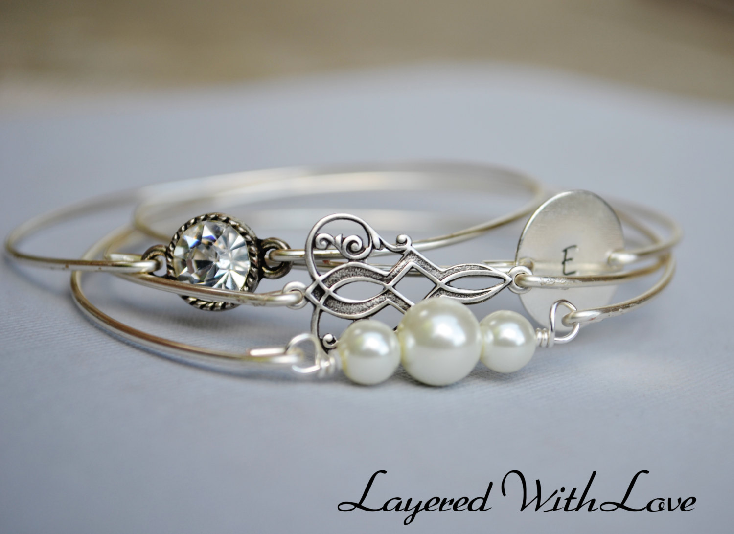 silver bangle bracelet sets